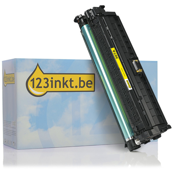 123inkt huismerk vervangt HP 307A (CE742A) toner geel CE742AC 039907 - 1