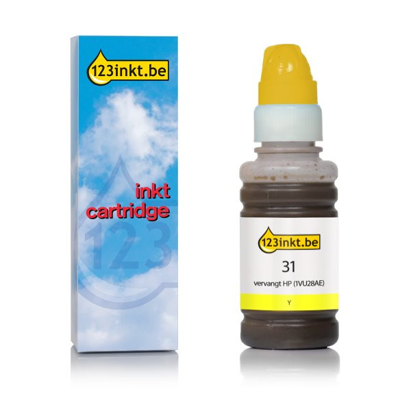123inkt huismerk vervangt HP 31 (1VU28AE) inktfles geel 1VU28AEC 055325 - 1