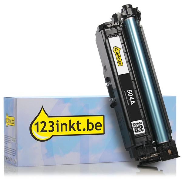 123inkt huismerk vervangt HP 504A (CE250A) toner zwart CE250AC 039831 - 1