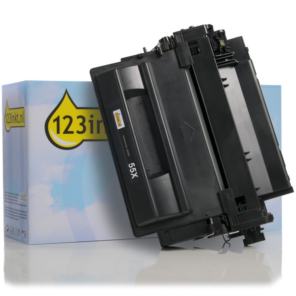 123inkt huismerk vervangt HP 55X (CE255X) toner zwart hoge capaciteit CE255XC 039889 - 1