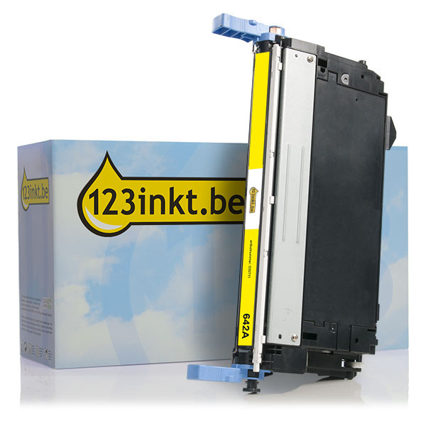 123inkt huismerk vervangt HP 642A (CB402A) toner geel CB402AC 039711 - 1