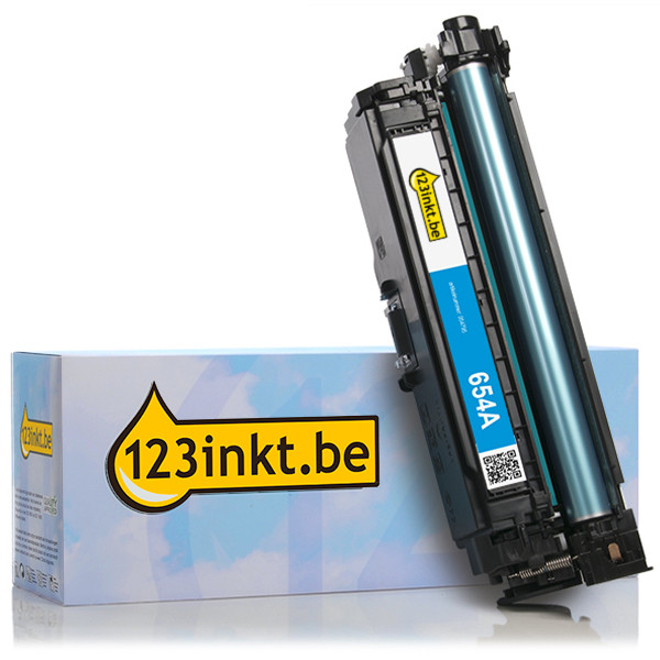 123inkt huismerk vervangt HP 654A (CF331A) toner cyaan CF331AC 054795 - 1