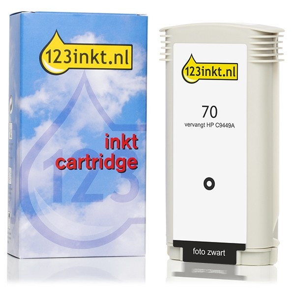 123inkt huismerk vervangt HP 70 (C9449A) inktcartridge foto zwart C9449AC 030809 - 1