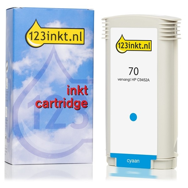 123inkt huismerk vervangt HP 70 (C9452A) inktcartridge cyaan C9452AC 030821 - 1