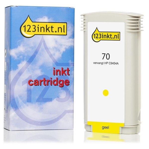 123inkt huismerk vervangt HP 70 (C9454A) inktcartridge geel C9454AC 030829 - 1