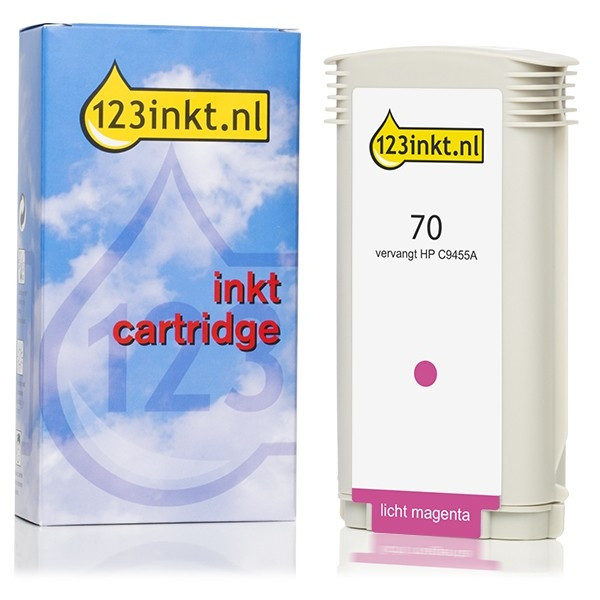 123inkt huismerk vervangt HP 70 (C9455A) inktcartridge licht magenta C9455AC 030833 - 1