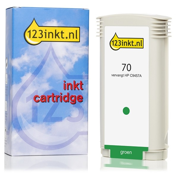 123inkt huismerk vervangt HP 70 (C9457A) inktcartridge groen C9457AC 030841 - 1