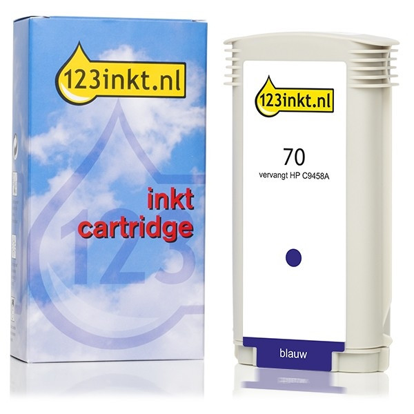 123inkt huismerk vervangt HP 70 (C9458A) inktcartridge blauw C9458AC 030845 - 1