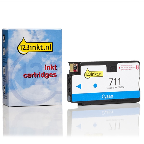 123inkt huismerk vervangt HP 711 (CZ130A) inktcartridge cyaan CZ130AC 044197 - 1