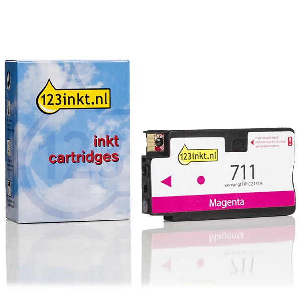 123inkt huismerk vervangt HP 711 (CZ131A) inktcartridge magenta CZ131AC 044199 - 1