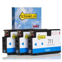 123inkt huismerk vervangt HP 711 (CZ134A) multipack cyaan 3 stuks CZ134AC 044205