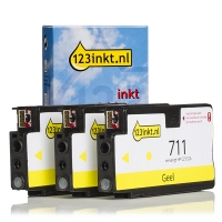 123inkt huismerk vervangt HP 711 (CZ136A) multipack geel 3 stuks