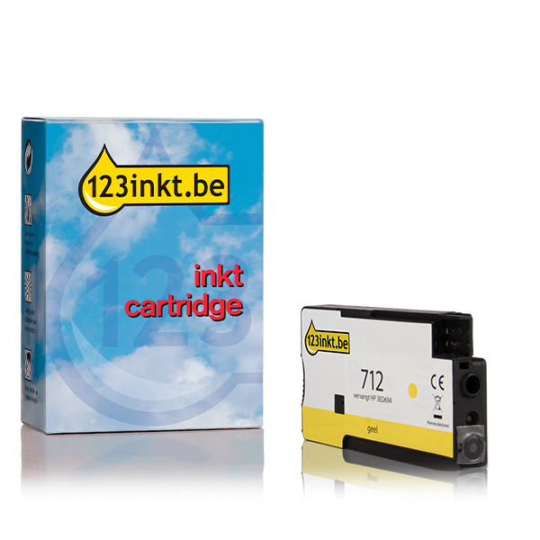 123inkt huismerk vervangt HP 712 (3ED69A) inktcartridge geel 3ED69AC 093113 - 1