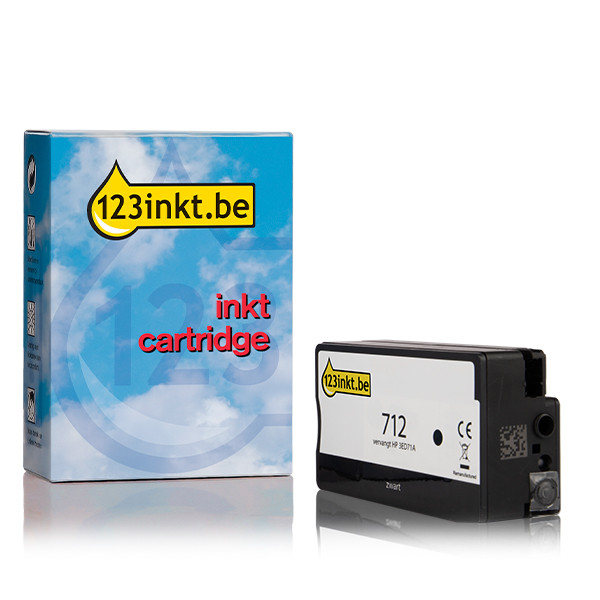 123inkt huismerk vervangt HP 712 (3ED70A) inktcartridge zwart 3ED70AC 093107 - 1