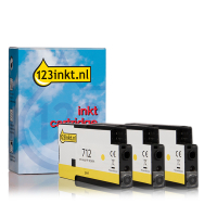 123inkt huismerk vervangt HP 712 (3ED79A) multipack 3x geel
