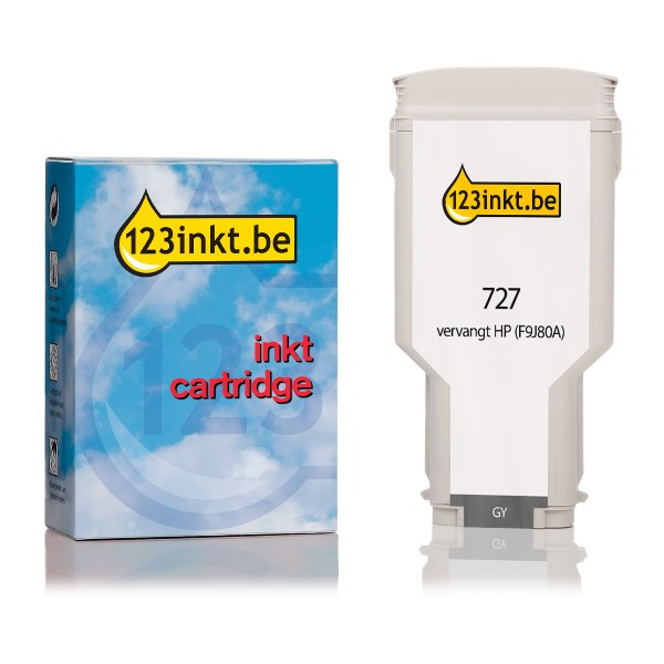 123inkt huismerk vervangt HP 727 (F9J80A) inktcartridge grijs extra hoge capaciteit F9J80AC 044515 - 1