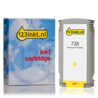 123inkt huismerk vervangt HP 728 (F9J65A) inktcartridge geel hoge capaciteit