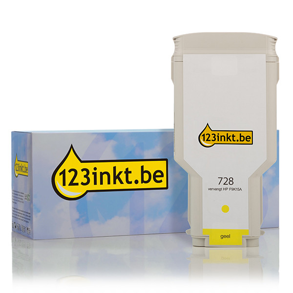 123inkt huismerk vervangt HP 728 (F9K15A) inktcartridge geel extra hoge capaciteit F9K15AC 044503 - 1