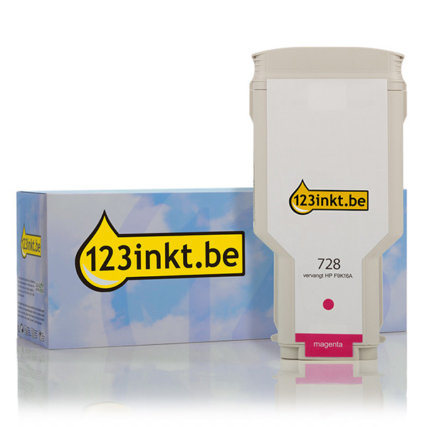 123inkt huismerk vervangt HP 728 (F9K16A) inktcartridge magenta extra hoge capaciteit F9K16AC 044501 - 1