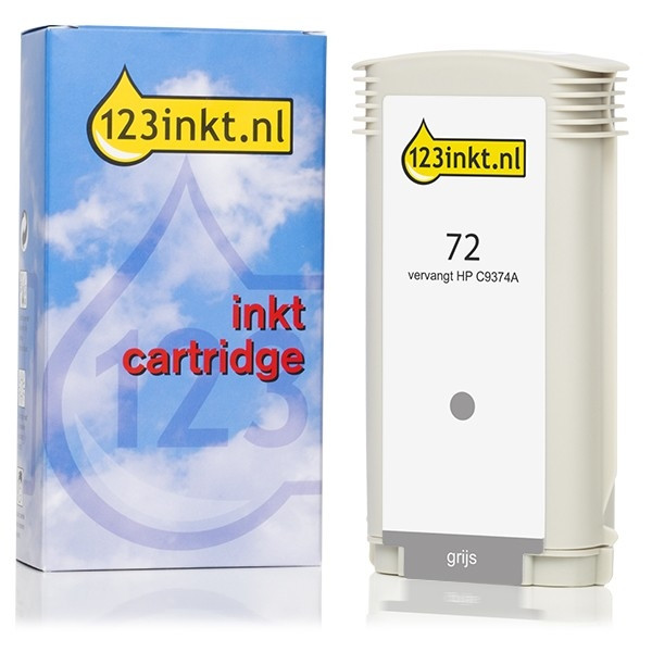 123inkt huismerk vervangt HP 72 (C9374A) inktcartridge grijs hoge capaciteit C9374AC 160139 - 1