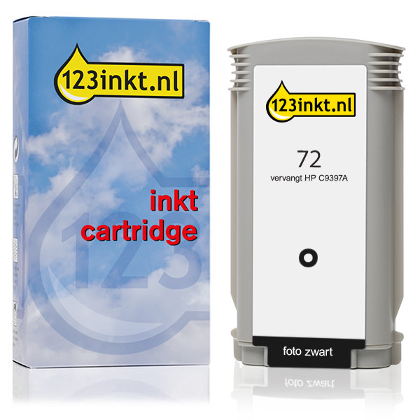 123inkt huismerk vervangt HP 72 (C9397A) inktcartridge foto zwart C9397AC 030881 - 1