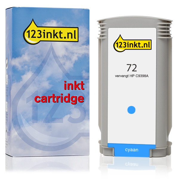 123inkt huismerk vervangt HP 72 (C9398A) inktcartridge cyaan C9398AC 030883 - 1