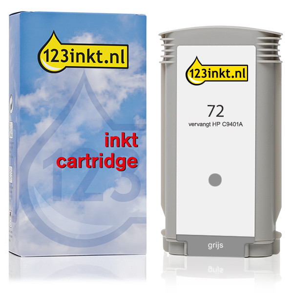 123inkt huismerk vervangt HP 72 (C9401A) inktcartridge grijs C9401AC 030889 - 1