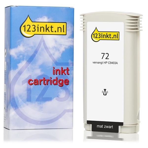 123inkt huismerk vervangt HP 72 (C9403A) inktcartridge mat zwart C9403AC 030891 - 1