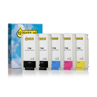 123inkt huismerk vervangt HP 738 multipack 2x zwart + 3 kleuren  160736