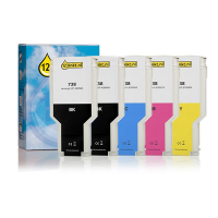 123inkt huismerk vervangt HP 738 multipack hoge capaciteit 2x zwart + 3 kleuren  160737