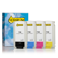 123inkt huismerk vervangt HP 738 multipack zwart/cyaan/magenta/geel