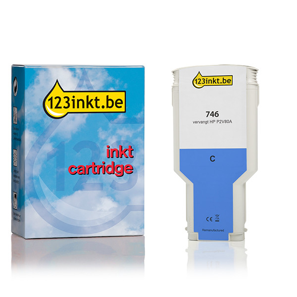 123inkt huismerk vervangt HP 746 (P2V80A) inktcartridge cyaan P2V80AC 055339 - 1