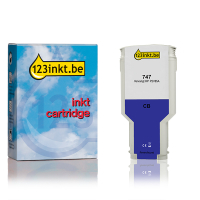 123inkt huismerk vervangt HP 747 (P2V85A) inktcartridge chromatic blue P2V85AC 055353