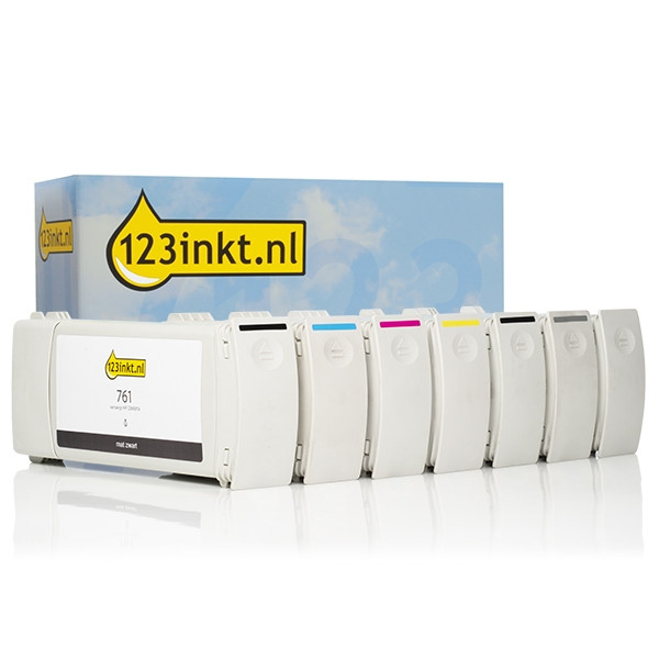 123inkt huismerk vervangt HP 761 multipack zwart + 5 kleuren  160158 - 1