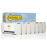 123inkt huismerk vervangt HP 761 multipack zwart + 5 kleuren