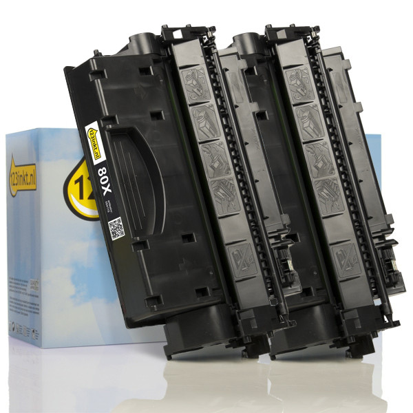 123inkt huismerk vervangt HP 80X (CF280X) toner zwart hoge capaciteit dubbelpak  160726 - 1