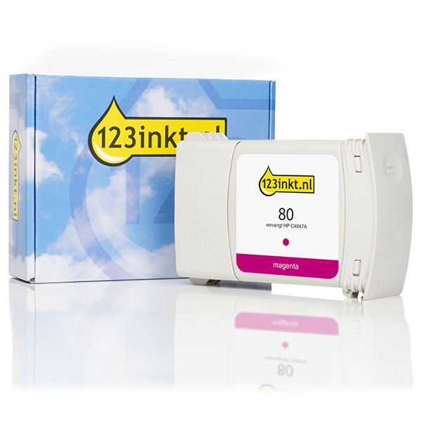 123inkt huismerk vervangt HP 80 (C4847A) inktcartridge magenta hoge capaciteit C4847AC 031156 - 1