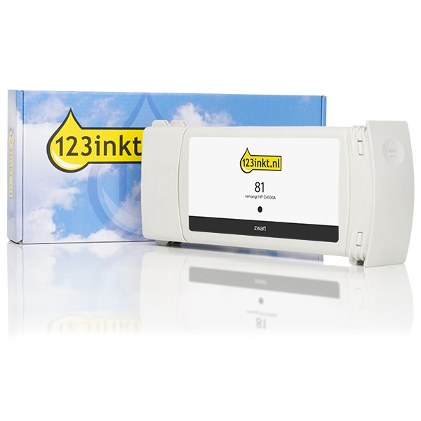 123inkt huismerk vervangt HP 81 (C4930A) inktcartridge zwart C4930AC 031441 - 1