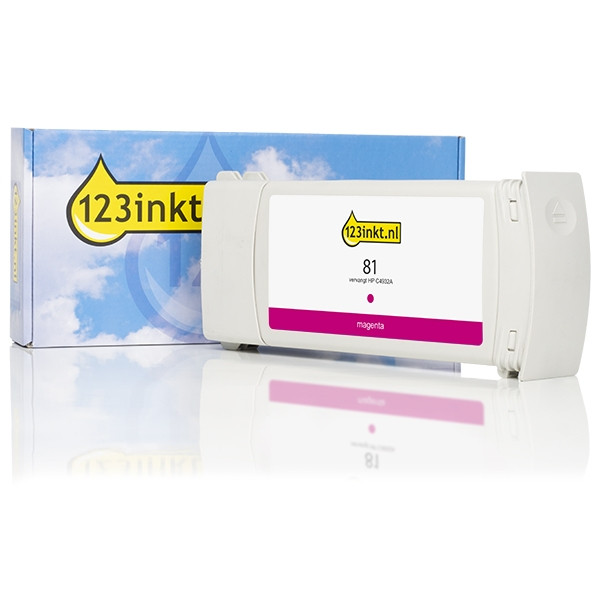 123inkt huismerk vervangt HP 81 (C4932A) inktcartridge magenta C4932AC 031461 - 1