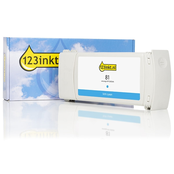 123inkt huismerk vervangt HP 81 (C4934A) inktcartridge licht cyaan C4934AC 031481 - 1