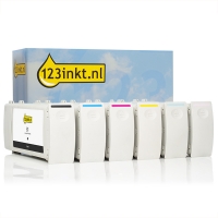 123inkt huismerk vervangt HP 81 multipack zwart + 5 kleuren  160163