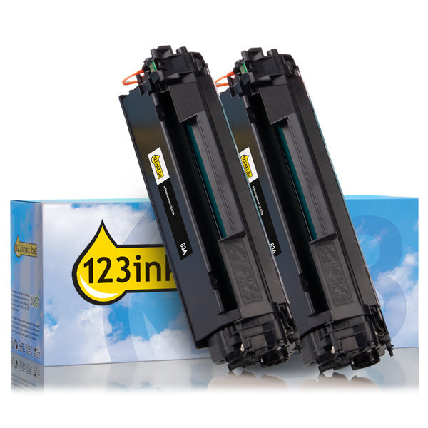 123inkt huismerk vervangt HP 83A (CF283AD) toner zwart dubbelpack CF283ADC 132192 - 1