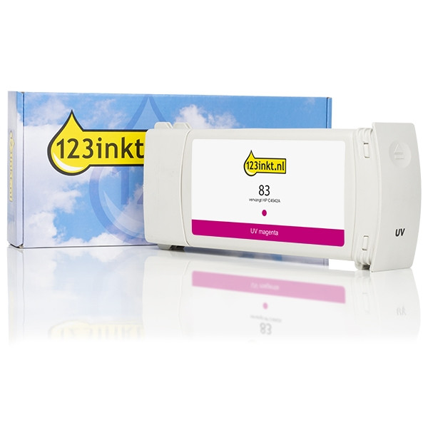 123inkt huismerk vervangt HP 83 (C4942A) UV inktcartridge magenta C4942AC 031581 - 1