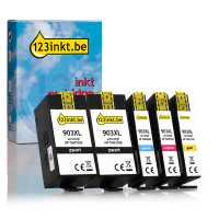 123inkt huismerk vervangt HP 903XL multipack 2x zwart + 3 kleuren 160741