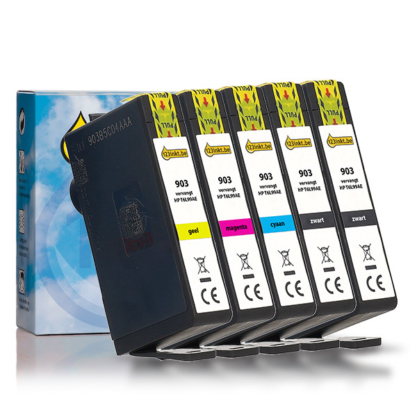 123inkt huismerk vervangt HP 903 multipack 2x zwart + 3 kleuren 160740 - 1