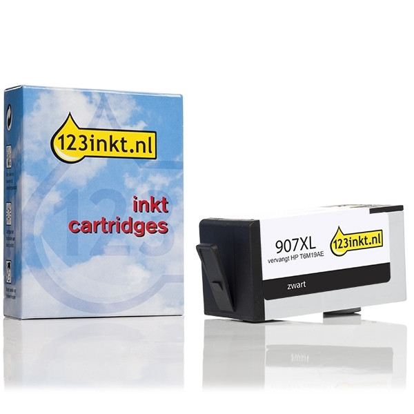 123inkt huismerk vervangt HP 907XL (T6M19AE) inktcartridge zwart extra hoge capaciteit T6M19AEC 093231 - 1