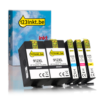 123inkt huismerk vervangt HP 912XL multipack 2x zwart + 3 kleuren 160743