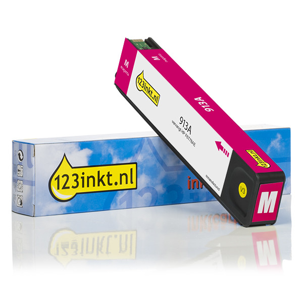 123inkt huismerk vervangt HP 913A (F6T78AE) inktcartridge magenta F6T78AEC 054911 - 1