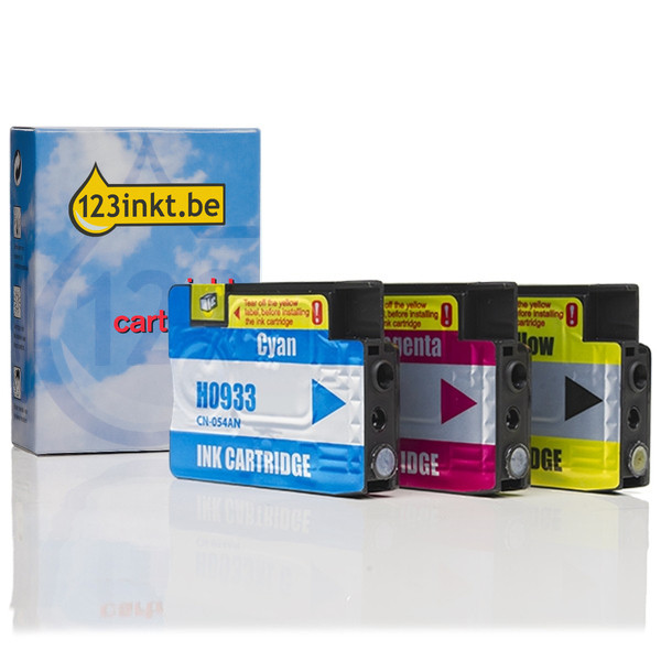 123inkt huismerk vervangt HP 933 multipack cyaan/magenta/geel CR711AEC 000523 - 1