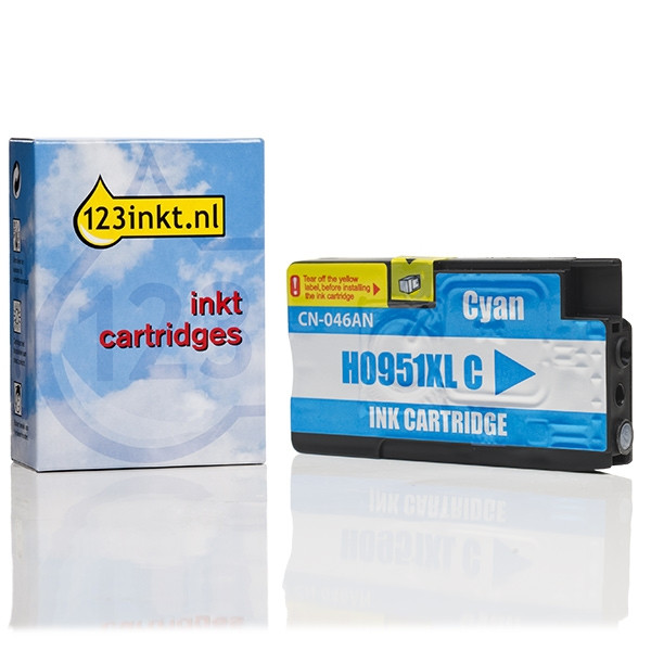 123inkt huismerk vervangt HP 951XL (CN046AE) inktcartridge cyaan hoge capaciteit CN046AEC 044137 - 1